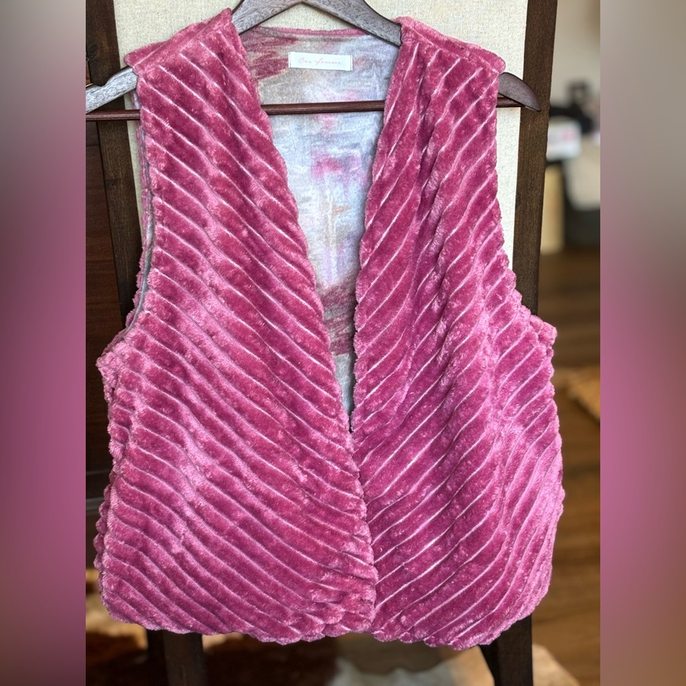 Velvety soft pink vest